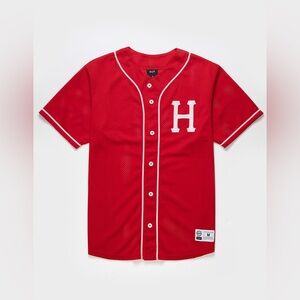 HUF Harlem Baseball Jersey in Red